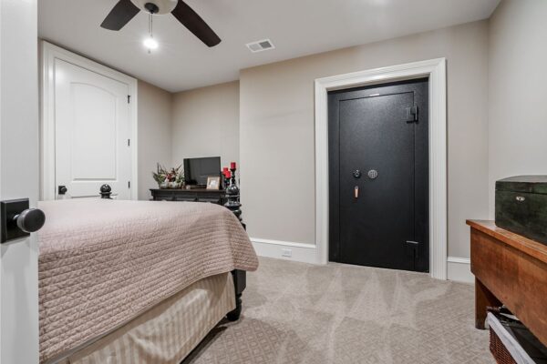 finished basement with built in gun safe