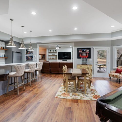 Basement remodel and partial finish in Cumming, GA.